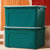 禧天龙新款新色塑料收纳箱加厚带滑轮衣物整理箱储物箱玩具收纳盒(复古绿 23L一个装)第4张高清大图