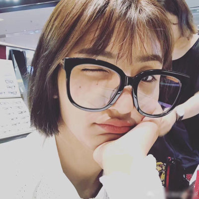 【2017新款迪丽热巴同款眼镜透明粉色网红眼