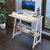 【京好】电脑桌台式家用现代简约环保钢木办公桌简易书桌 简易写字台J137(古橡木（80*50） 不带主机托)第3张高清大图