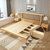进畅家具  实木床主卧1.8米北欧双人床1.5m欧式软靠现代简约日式床双人床(1.8*2米（胡桃色） 床+床头柜*1)第4张高清大图