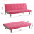 折叠可拆洗沙发床 1.8米小户型客厅实木沙发多功能布艺沙发床两用型沙发(粉红色 180*91*74cm)第5张高清大图