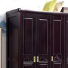 吉木多 新中式实木衣柜现代中式家具卧室家用木质柜子四开门衣柜(黑檀色 三门衣柜)