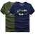 2件装】NIAN JEEP/吉普盾 夏季新款纯棉圆领T恤 男式短袖T恤9329(灰色+蓝色 XL)第2张高清大图
