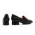 森达2021秋季新款商场同款欧美马衔扣石头纹粗跟女单鞋3QM01CA1(黑色 40)第4张高清大图
