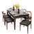 北欧后现代简约火烧石餐桌椅组合 全实木家具长方形6人火山石餐桌(配套长凳)第2张高清大图