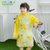 韩版儿童雨衣带书包位机器人雨披男童女童小孩雨衣宝宝男女潮版(紫色蝴蝶 L)第5张高清大图