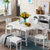 实木白色地中海风格餐桌椅组合 田园1米伸缩小户型省空间小歺桌(一桌两椅两凳)第2张高清大图