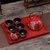中国红色陶瓷结婚茶具套装创意婚庆用品长辈敬茶杯壶新婚礼品礼物  5件(5件)(纯红双喜1壶6杯+长)第3张高清大图