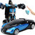 超大感应变形遥控汽车金刚机器人充电动无线遥控车儿童玩具车男孩(红色 一个机身两个电池)第2张高清大图