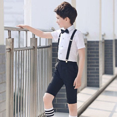 【男童钢琴演出服装儿童礼服花童主持人男孩背