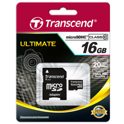Transcend 16G MicroSDHC（TF）存储卡（Class10）