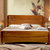 木巴现代中式实木床高箱床1.8米 橡胶木双人床硬板床古典床(胡桃色C100 默认)第2张高清大图
