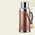 不锈钢热水瓶开水瓶外壳 暖瓶保温瓶玻璃内胆暖壶家用大容量(8磅3.2L平盖 带胆  咖啡色)第5张高清大图