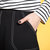 七格格2017春装新款 明线勾边大口袋高腰A字裙休闲短裙半身裙N411(黑色 L)第3张高清大图