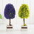 莎芮 创意仿真树绿植小盆栽室内植物盆景办公室绿色装饰摆设样板房摆饰(TY1545紫色)第4张高清大图