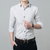 2018新春季韩版修身男士衬衫男长袖衬衣圆点休闲商务男装C02004(白色)第4张高清大图