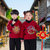 拜年服儿童唐装宝宝汉服中国风童装儿童校服表演服过年喜庆宝宝装新年装(150码（身高140-150） 暗红色)第2张高清大图