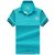 莱诗伯特   新款夏季男士短袖t恤色织条纹翻领中青年体恤衫LB8083(浅蓝色 180/XL)第3张高清大图