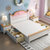 吉木多 儿童床单人床女孩现代简约1.5米单层床实木床1.2米卧室粉色公主床(1.2米象牙白+原木色 单床)第2张高清大图