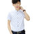 男装短袖衬衫 修身时尚船锚印花商务休闲短袖衬衣(白色 XL)第2张高清大图