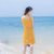 2018夏季新款韩版修身显瘦口袋气质单排扣腰带背心连衣裙短裙裙子(黄色)(L)第4张高清大图