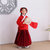 明制儿童汉服女童古装中国风2020新款秋装长袖唐装古风仙女裙(150 红)第2张高清大图