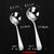 304不锈钢圆勺子长柄韩式勺创意网红汤匙家用可爱儿童吃饭勺调羹(中号 304圆勺（大+中）各2支)第3张高清大图