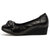 AICCO 春季时尚单鞋皮跟女鞋子休闲皮鞋水钻蝴蝶结女鞋子8603(黑色 38)第2张高清大图