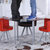 【京好】钢化玻璃餐桌餐椅套装 现代简约环保一桌四椅五件套组合 咖啡茶馆商业桌A146(红白 用电镀铁支架)第2张高清大图
