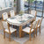 皮耐迪 大理石餐桌家用小户型桌子实木北欧简约椭圆形折叠餐桌椅组合(网格胡桃+白1.2米一桌六椅)第3张高清大图
