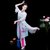 XJ1809古典舞演出服女2021新款飘逸中国风扇子舞蹈套装现代秧歌服装成人XJ1809(蓝色XL)第5张高清大图