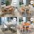 美式实木餐桌椅组合椭圆餐桌欧式复古做旧北欧家具可伸缩抽拉餐桌(1.38一桌四椅白色地中海色)第5张高清大图