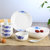 4个米饭碗+4根勺子+4个8英寸菜盘子碟子餐具套装油上彩日式青花瓷陶瓷器喝汤碗家用韩式第4张高清大图