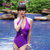 莉菲姿 新款连体三角泳衣 性感十足 温泉海边游泳衣女(紫色 M)第2张高清大图