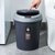 垃圾桶带盖厨房家用客厅轻奢厕所卫生间新款卫生桶带盖子纸篓圆桶(【灰色】中号买一送一（赠同款）+90袋)第4张高清大图