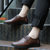 新款米斯康单鞋日常休闲皮鞋男鞋子男士休闲鞋牛皮男式皮鞋2105-4(棕色)第5张高清大图