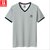 NIAN JEEP 男士短袖T恤 吉普盾休闲圆领纯棉T恤衫9655(黑白条 M)第3张高清大图