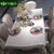 卡富丹 欧式实木餐桌 小户型法式餐桌椅组合长方形餐厅吃饭桌子G901(白色 1.4米餐桌+6椅)第2张高清大图