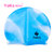 雅凯诗 硅胶泳帽 柔软舒适防水耐用时尚大标游泳帽装备(蓝色 成人)第5张高清大图