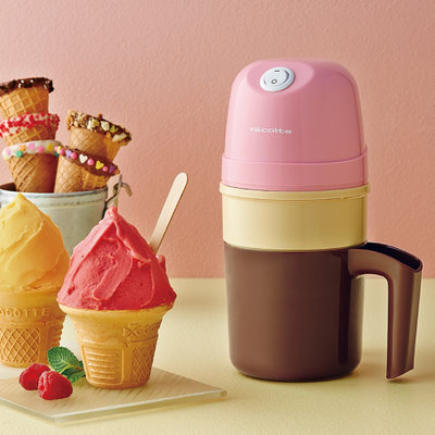 recolte丽克特 日本迷你冰淇淋机雪糕机冰激凌机 RIM-1 樱花粉