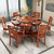 皮耐迪 圆桌子吃饭餐桌椅组合木头饭桌小户型转盘圆桌歺桌客厅实木圆桌椅(红棕色 1.2米单桌)第4张高清大图