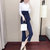 VEGININA 韩版条纹衬衫名媛气质九分裤时尚两件套 D6112(图片色 XXL)第2张高清大图