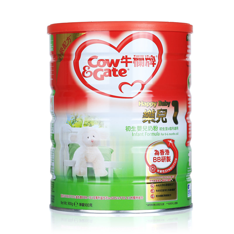 港版牛栏奶粉cow gate牛栏婴儿配方奶粉1段(0-6个月(4罐装)