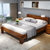 明佳友  床 实木床 简约 现代中式双人床 1.8米 实木橡胶木床 单人床M211(柚木色高箱床 1.8米床+垫+2柜)第2张高清大图