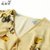 瑰蝴蝶2017夏季新品时尚 短裙荷叶袖修身印花V领连衣裙87739(黄色 XL)第3张高清大图