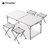 可折叠铝合金沙滩桌便携式手提自助野餐桌带伞洞 桌椅套餐5件套TP5502(白色)第3张高清大图