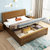 吉木多 橡胶木实木中式简约风1.8,1.5米双人床婚床卧室家具(1.5*2m胡桃色 床+床垫)第2张高清大图