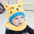 韩版儿童帽子婴儿毛线围脖套宝宝帽子0-3-6-12个月秋冬男女小孩帽子围巾套装1-2岁(奶白色 颜色)第5张高清大图