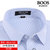 MILAI BOOS男装衬衫长袖2022无痕纯色厚款boss男士商务休闲日常上班大码长袖衬衣男(蓝条纹（123） 40)第3张高清大图