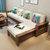 一米色彩 中式实木沙发组合 橡胶木沙发带L型转角现代简约客厅家具贵妃(胡桃色 单人位)第4张高清大图